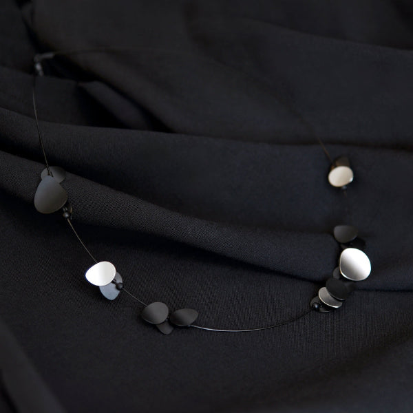 Silver & Black Florae Necklace | Pursuits | boogie + birdie