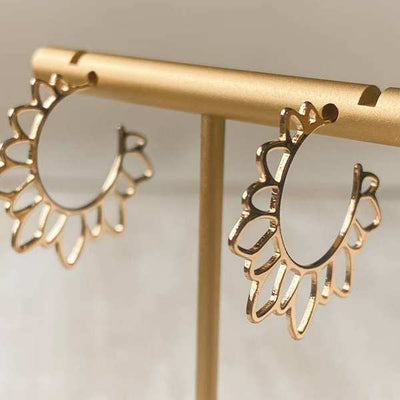 Gold Flower Girl Hoops (GIR-GOL-20) | Agaveh Girl | boogie + birdie