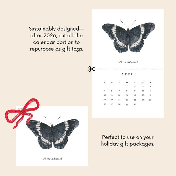 Butterflies Desk 2026 Calendar | Heirloom Island | boogie + birdie