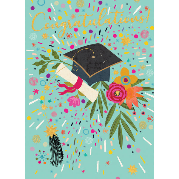 Grad Cap Burst Graduation Card | Calypso | boogie + birdie