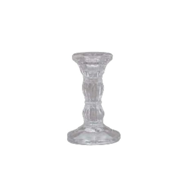 Clear Glass 4" Taper Candle Holder | Holiday | boogie + birdie