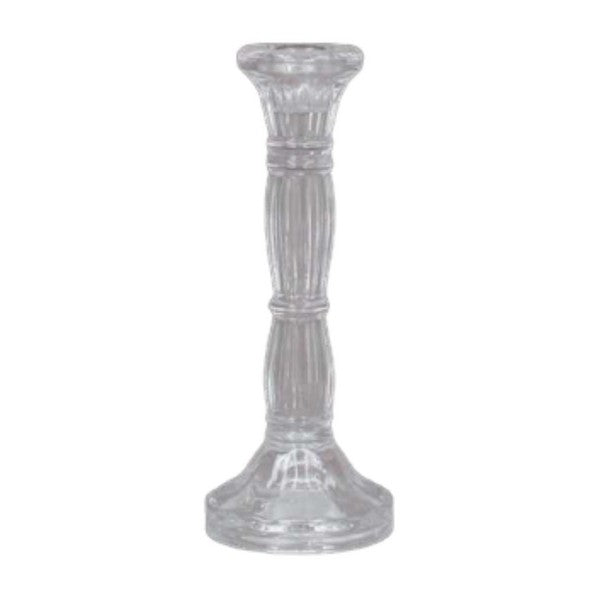 Clear Glass 8" Taper Candle Holder | Holiday | boogie + birdie