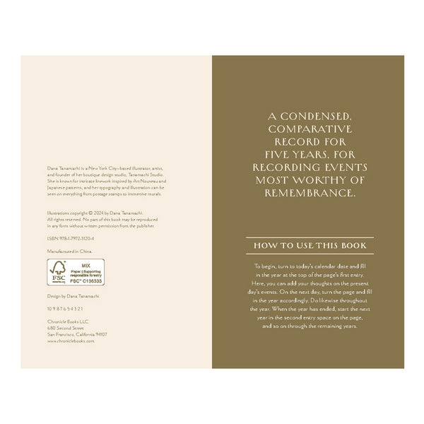 Gilded One Line A Day 5 Year Memory Book | Raincoast | boogie + birdie