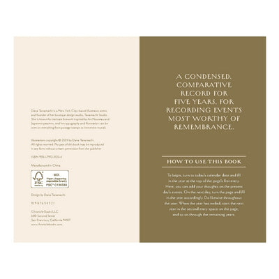 Gilded One Line A Day 5 Year Memory Book | Raincoast | boogie + birdie