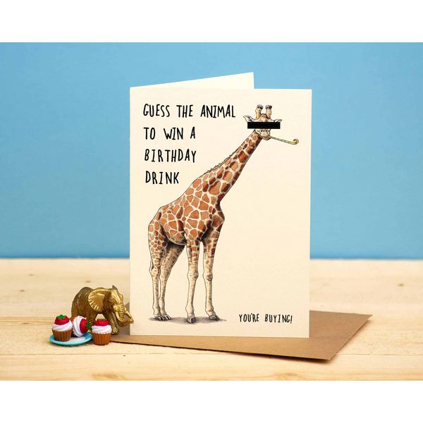 Giraffe Birthday card (B11) | Bewilderbeest | boogie + birdie