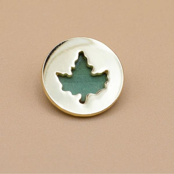 Copper Silhouette Maple Leaf Gold-Plated Pin