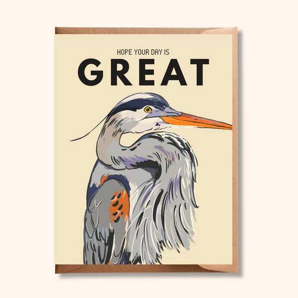Great Blue Heron Birthday Card | Brush + Bird Paper Co. | boogie + birdie