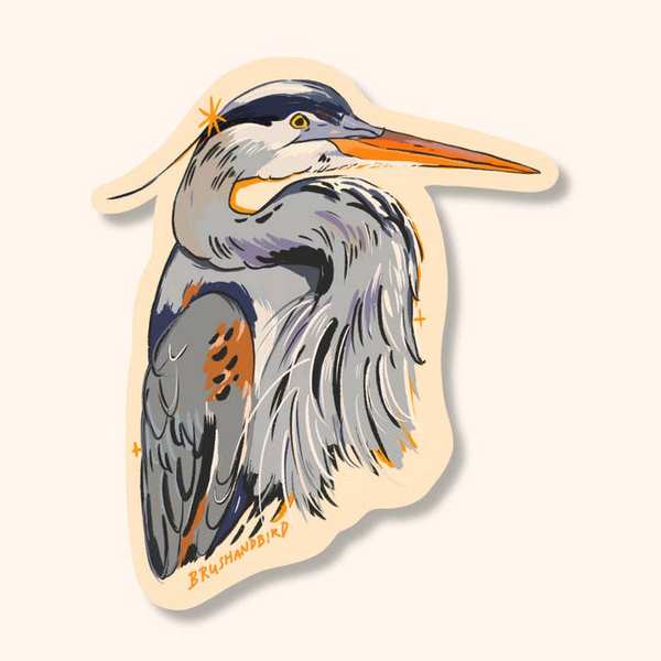 Great Blue Heron Sticker | Brush + Bird Paper Co. | boogie + birdie