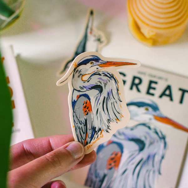 Great Blue Heron Sticker | Brush + Bird Paper Co. | boogie + birdie