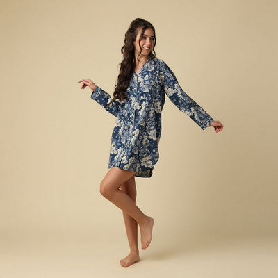 Greer Cotton Nightshirt (N281N) | Mahogany | boogie + birdie