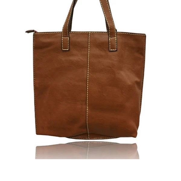 Mocha with White Stitching 3-in-1 Tote Bag | Bags + Wallets | boogie + birdie