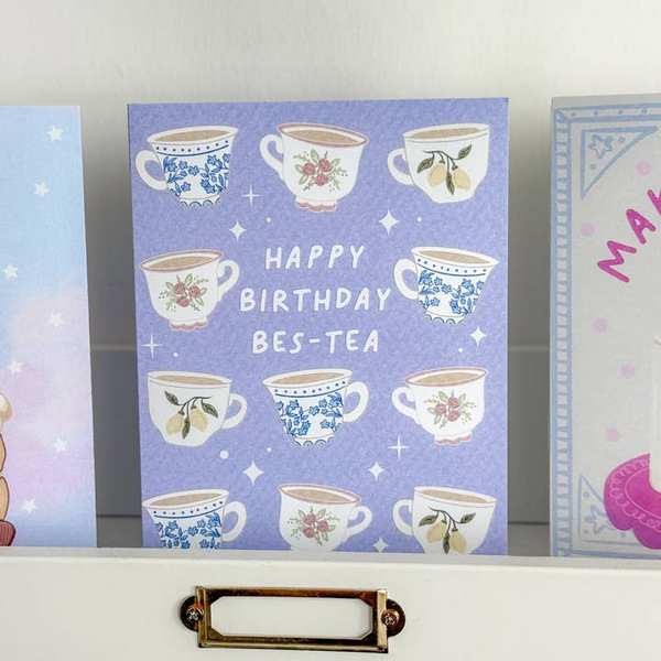 Bes-Tea Vintage Tea Cup Birthday Card | Simple Whimsy | boogie + birdie