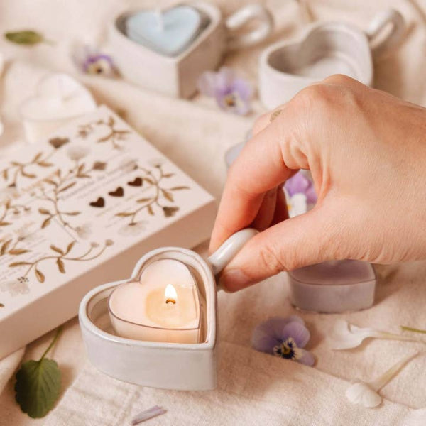 Ceramic Heart Tealight Holder | Mimi & August | boogie + birdie