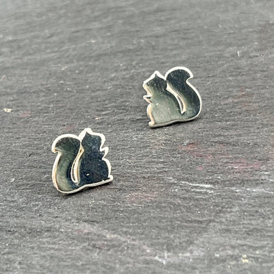 Silver Squirrel Studs