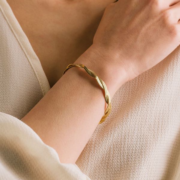 Gold Waterproof Josie Twist Bracelet (3WP-FA25001-GLD) | Lover's Tempo | boogie + birdie