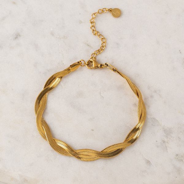Gold Waterproof Josie Twist Bracelet (3WP-FA25001-GLD) | Lover's Tempo | boogie + birdie
