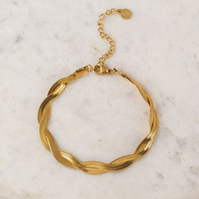 Gold Waterproof Josie Twist Bracelet (3WP-FA25001-GLD) | Lover's Tempo | boogie + birdie
