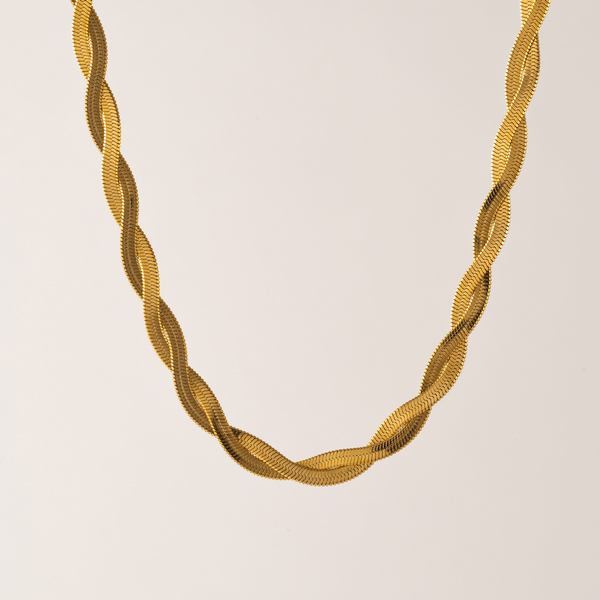 Gold Waterproof Josie Twist Necklace (2WP-FA25001-GLD) | Lover’s Tempo | boogie + birdie