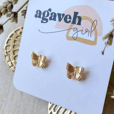 Gold Juniper Butterfly Stud Earrings (JUN-GOL-20) | Agaveh Girl | boogie + birdie