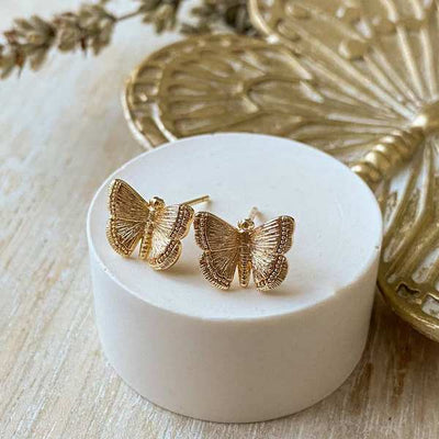 Gold Juniper Butterfly Stud Earrings (JUN-GOL-20) | Agaveh Girl | boogie + birdie