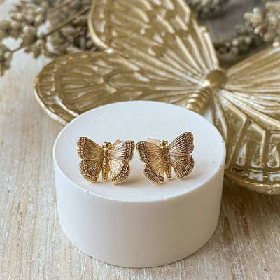 Gold Juniper Butterfly Stud Earrings (JUN-GOL-20) | Agaveh Girl | boogie + birdie