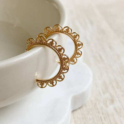 Gold Lace Hoops (LAC-HOO-25) | Agaveh Girl | boogie + birdie