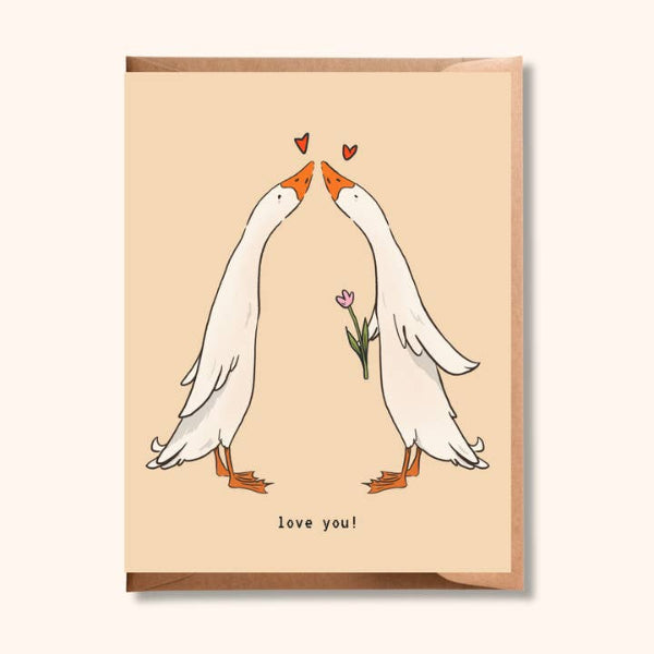 Geese, Love You Valentine's Day Card | Brush + Bird Paper Co. | boogie + birdie