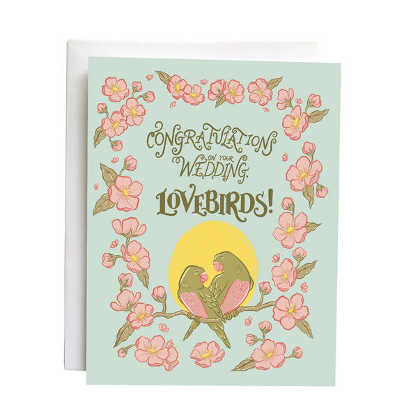 Lovebirds on Branch Wedding Card | Carabara Designs | boogie + birdie