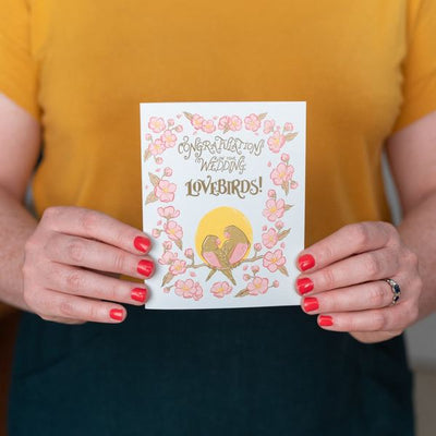 Lovebirds on Branch Wedding Card | Carabara Designs | boogie + birdie