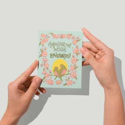 Lovebirds on Branch Wedding Card | Carabara Designs | boogie + birdie