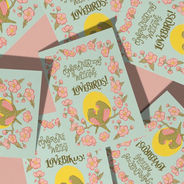 Lovebirds on Branch Wedding Card | Carabara Designs | boogie + birdie
