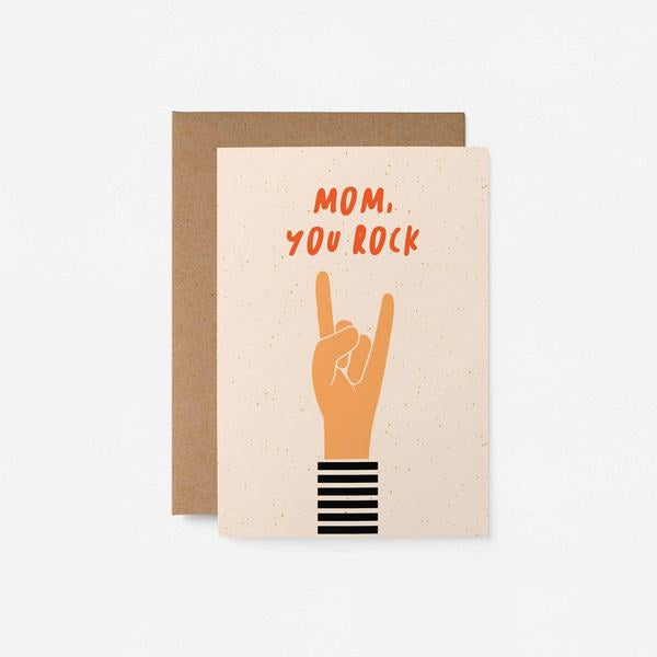 Mom You Rock Mother's Day Card | Graphic Factory | boogie + birdie