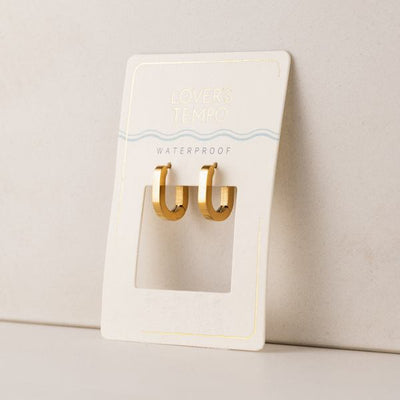 Gold Waterproof Maya Paperclip Hoops (1WP-FA25003-GLD) | Lover’s Tempo | boogie + birdie