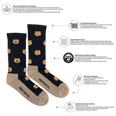 Men's Bear Merino Wool Socks | Friday Sock Co. | boogie + birdie