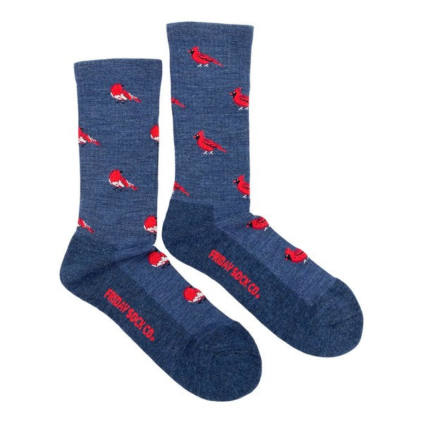 Men's Cardinal & Robin Merino Wool Socks | Friday Sock Co. | boogie + birdie