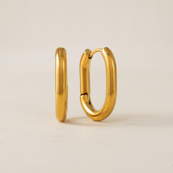 Gold Midi Paperclip Puff Waterproof Hoop Earrings | Lover’s Tempo | boogie + birdie