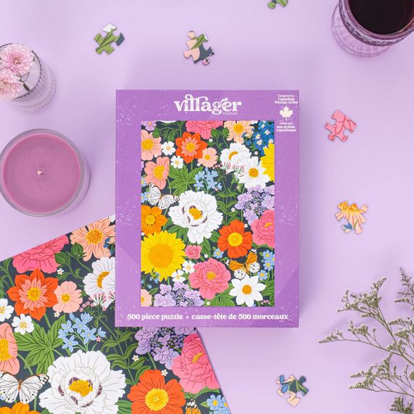 Midnight Blooms 500 Piece Puzzle | Villager Puzzles | boogie + birdie