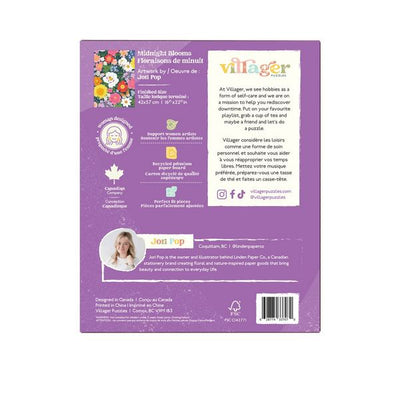 Midnight Blooms 500 Piece Puzzle | Villager Puzzles | boogie + birdie