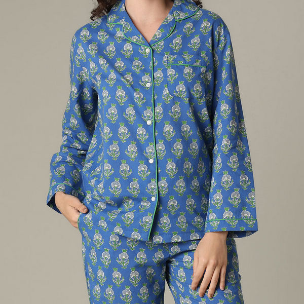 Mignon Cotton Pajama Set (N277PJ) | Mahogany | boogie + birdie