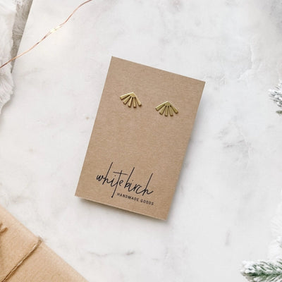 Gold Mini Sunburst Stud Earrings | whitebirch handmade | boogie + birdie