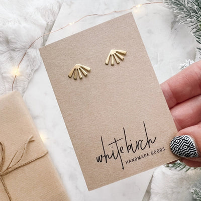 Gold Mini Sunburst Stud Earrings | whitebirch handmade | boogie + birdie