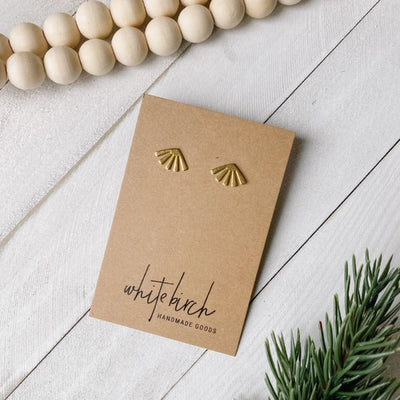 Gold Mini Sunburst Stud Earrings | whitebirch handmade | boogie + birdie