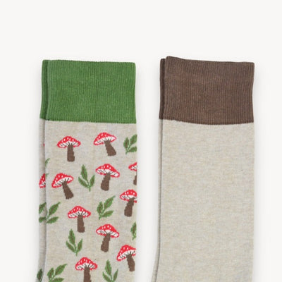 Mushroom Meadow Pima Cotton Socks - Pack of 2 (PMS-SP24) | Pokoloko | boogie + birdie