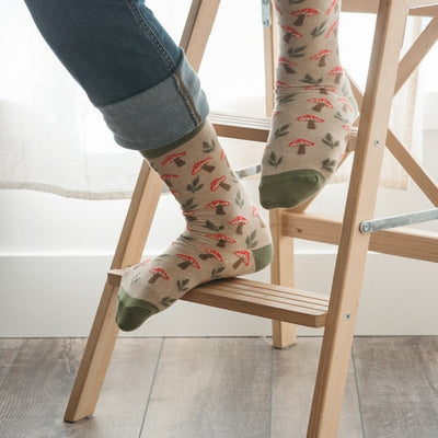 Mushroom Meadow Pima Cotton Socks - Pack of 2 (PMS-SP24) | Pokoloko | boogie + birdie