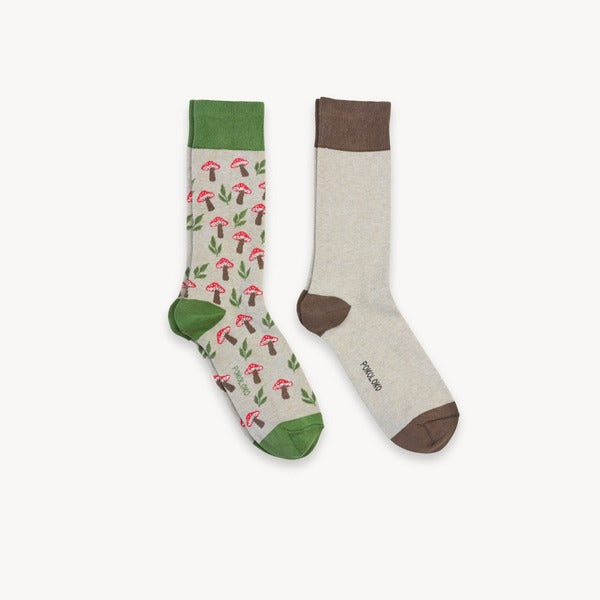 Mushroom Meadow Pima Cotton Socks - Pack of 2 (PMS-SP24) | Pokoloko | boogie + birdie