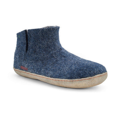 Navy Blue Wool Bootie Slippers | Betterfelt | boogie + birdie