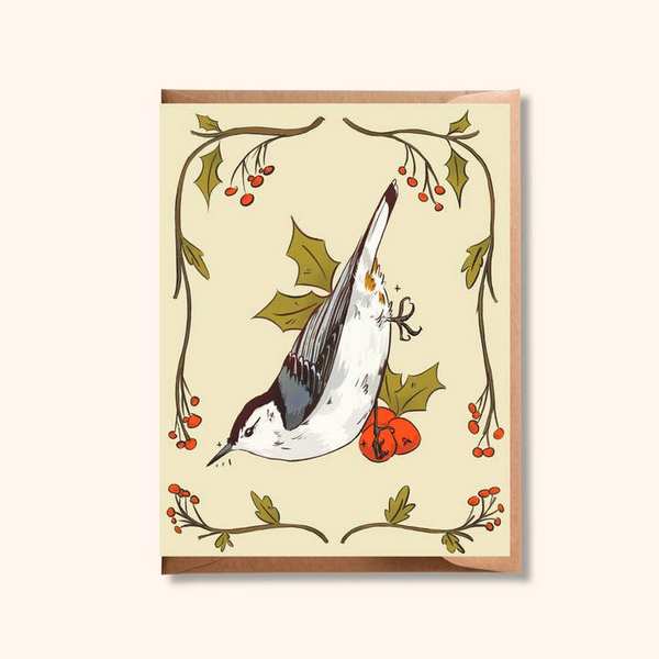 Nuthatch Christmas Card | Brush + Bird Paper Co. | boogie + birdie