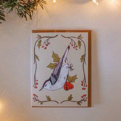 Nuthatch Christmas Card | Brush + Bird Paper Co. | boogie + birdie
