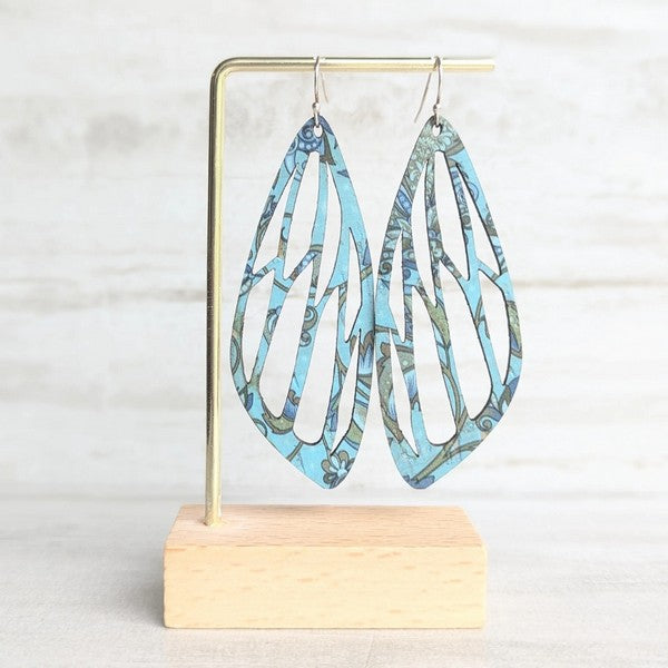 Olive & Teal Floral Moth Wing Earrings | Hello Lovely | boogie + birdie