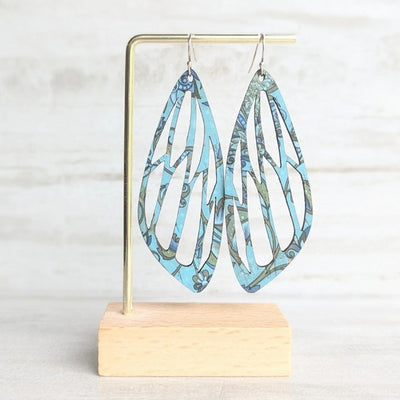 Olive & Teal Floral Moth Wing Earrings | Hello Lovely | boogie + birdie